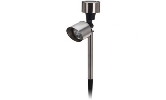 Lampa solární 2x1LED v.26cm pr.5,5cm nerez