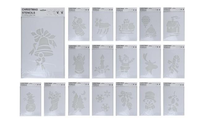 šablona vánoční 22x35x0,2cm PVC BÍ mix dekorů