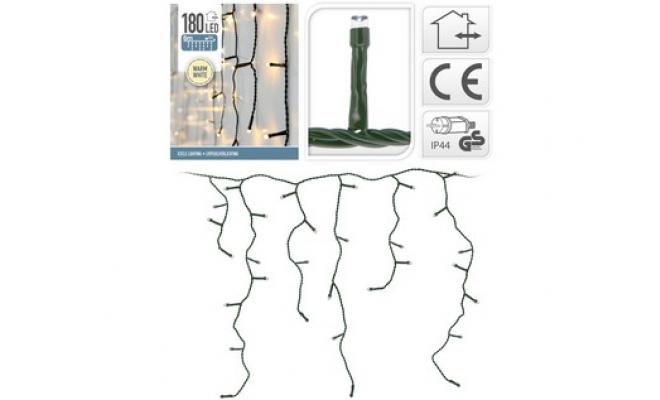 Osvětlení vánoční  6m 180LED teplá BÍ, ZÁVĚS, ZE, IP44