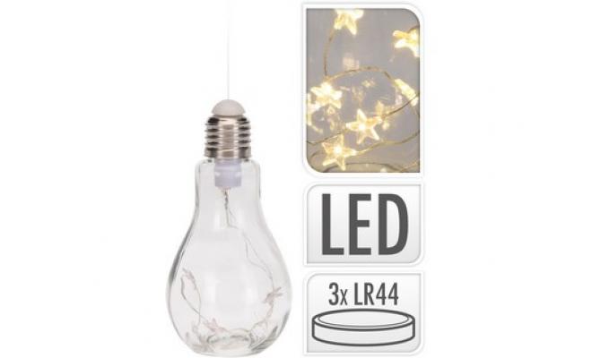 Osvětlení ŽÁROVKA 5LED 14cm závěs sklo/kov