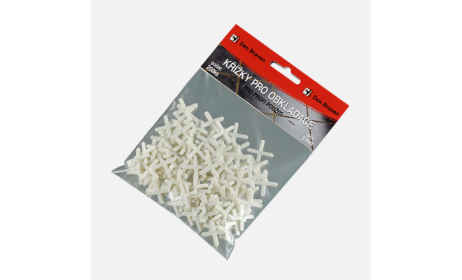 Křížky pro obkladače, 5 mm, 100 ks, bílé