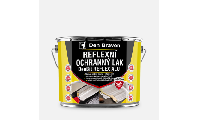 Výprodej - Reflexní ochranný lak DenBit REFLEX ALU, plechovka 9 kg, stříbrný