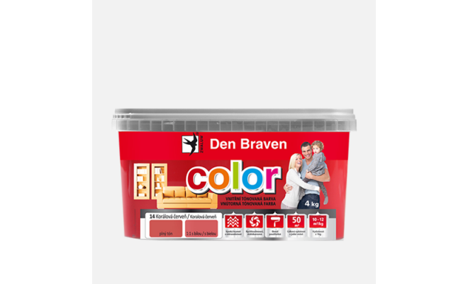 Vnitřní tónovaná barva COLOR, vědro 4 kg, lososová