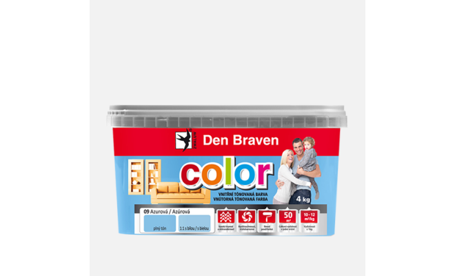 Vnitřní tónovaná barva COLOR, vědro 4 kg, bílá
