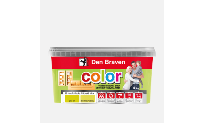 Vnitřní tónovaná barva COLOR, vědro 4 kg, aloe vera